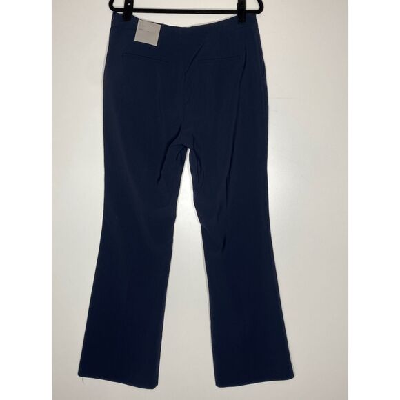 New H&M Button Front Wide Leg High Waist Navy Blue Pants |Women's Size 14 - Picture 2 of 7